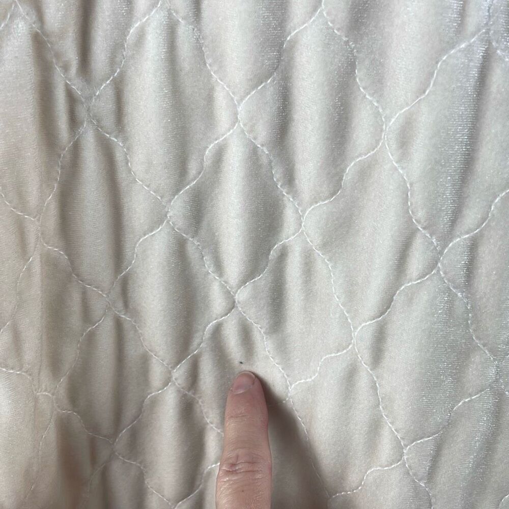 See And Be Seen Quilted Velour Jacket Shacket Ecru L - Picture 6 of 16